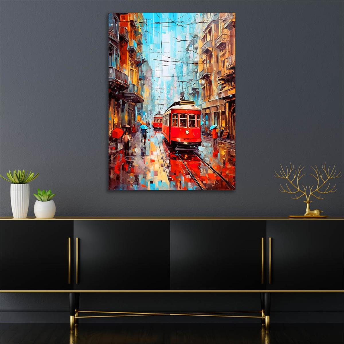 Dikey Sanat Temalı Cam Tablo 530