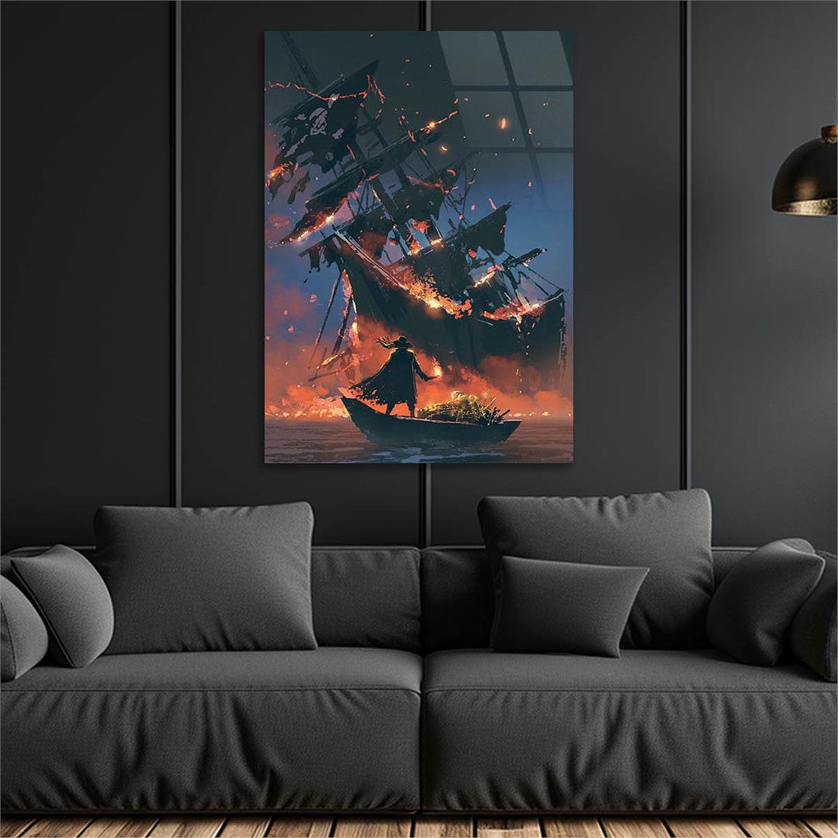Vertical Tempered Glasss Wall Arts Natured-Themed222