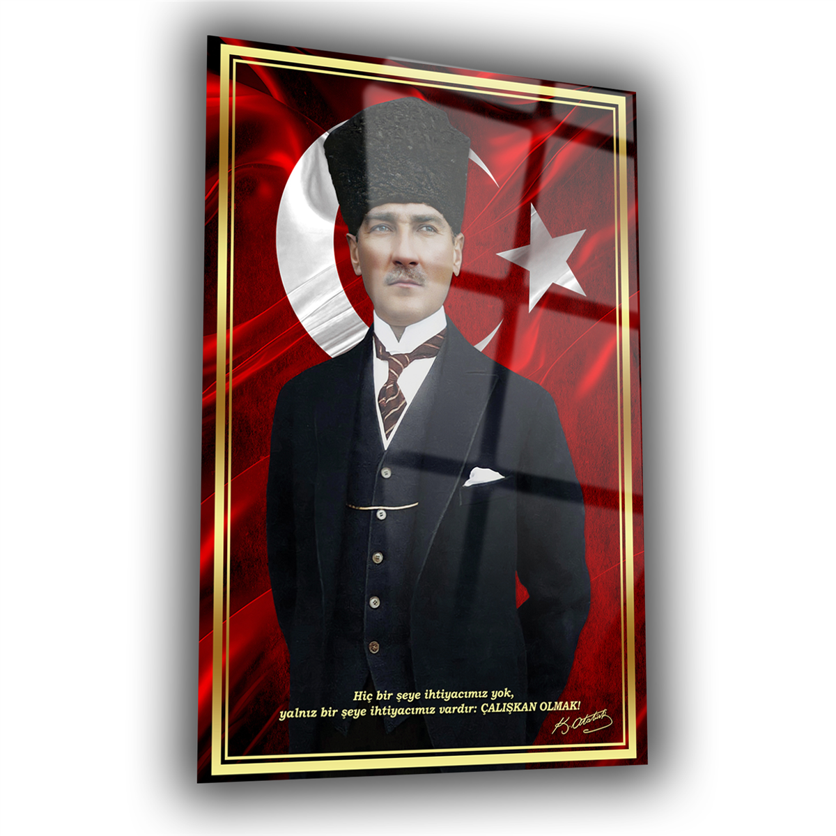 Dikey VatanTemalı Cam Tablo 291