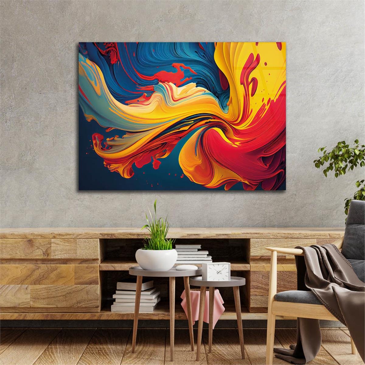 Horizontal Art-Themed Tempered Glass Wall Art 347