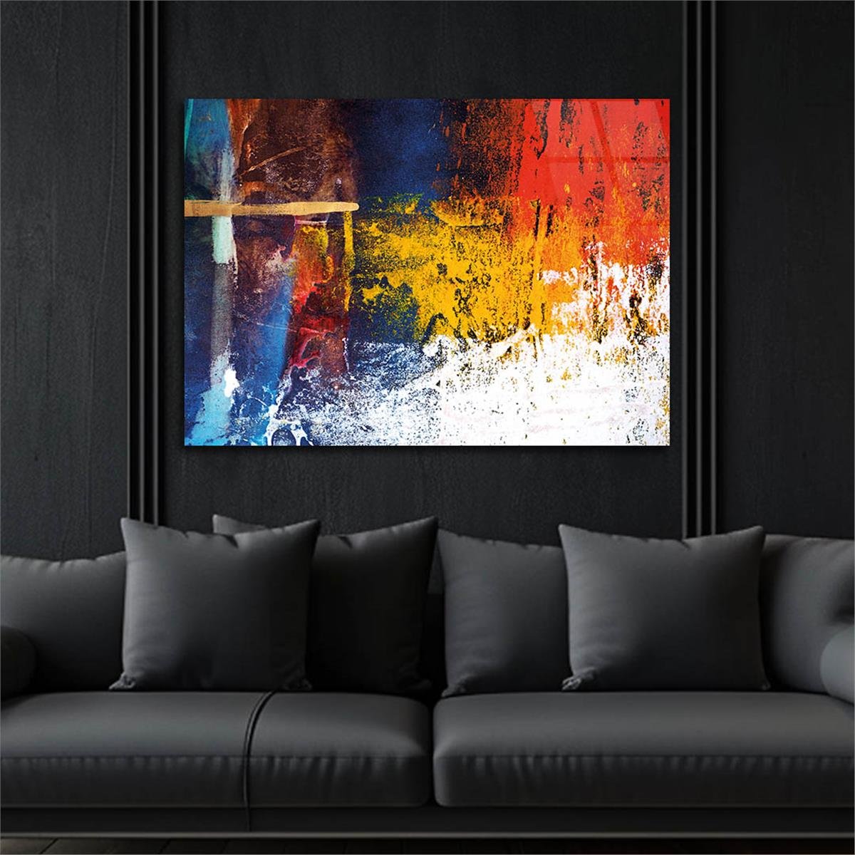 Horizontal Art-Themed Tempered Glass Wall Art 344
