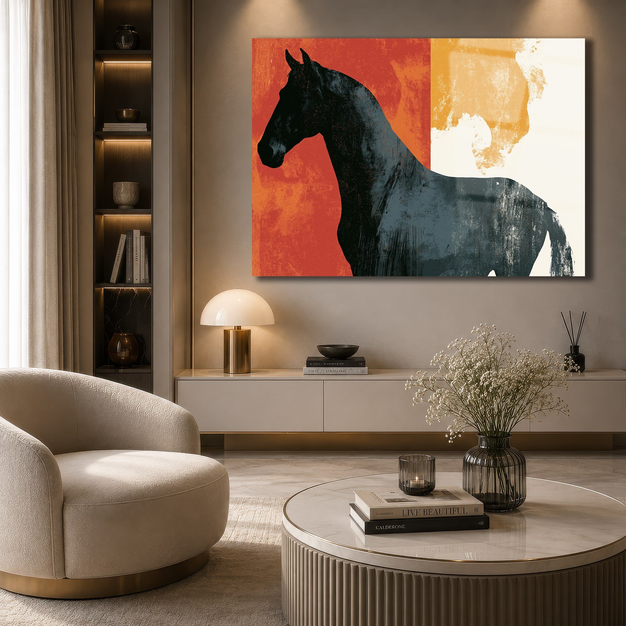 Horizontal Art-Themed Tempered Glass Wall Art 581