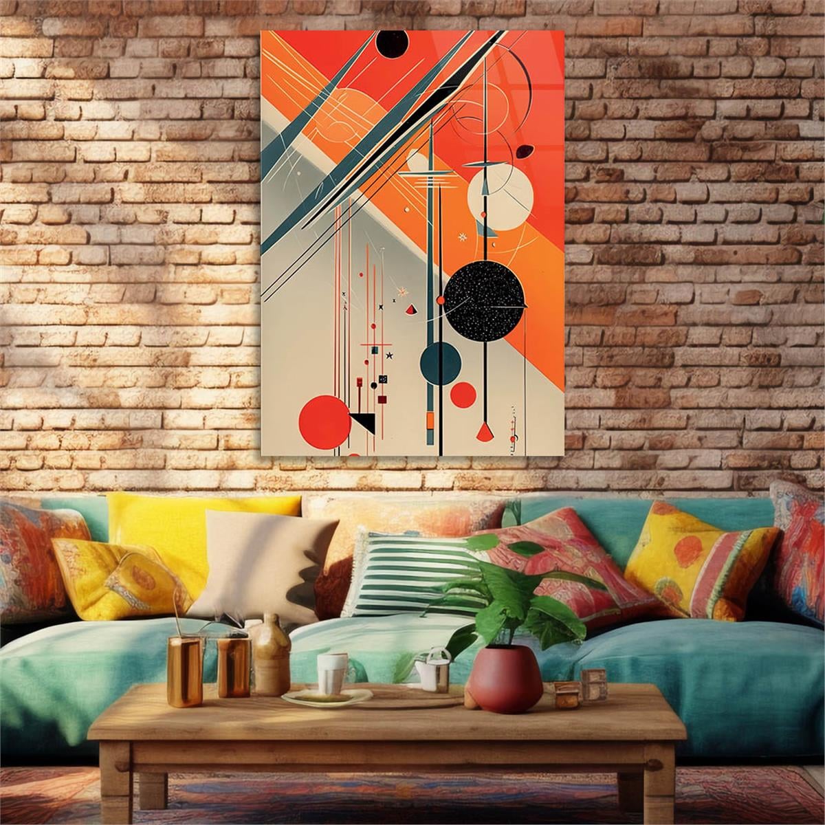 Vertical Tempered Glasss Wall Arts Art-Themed243