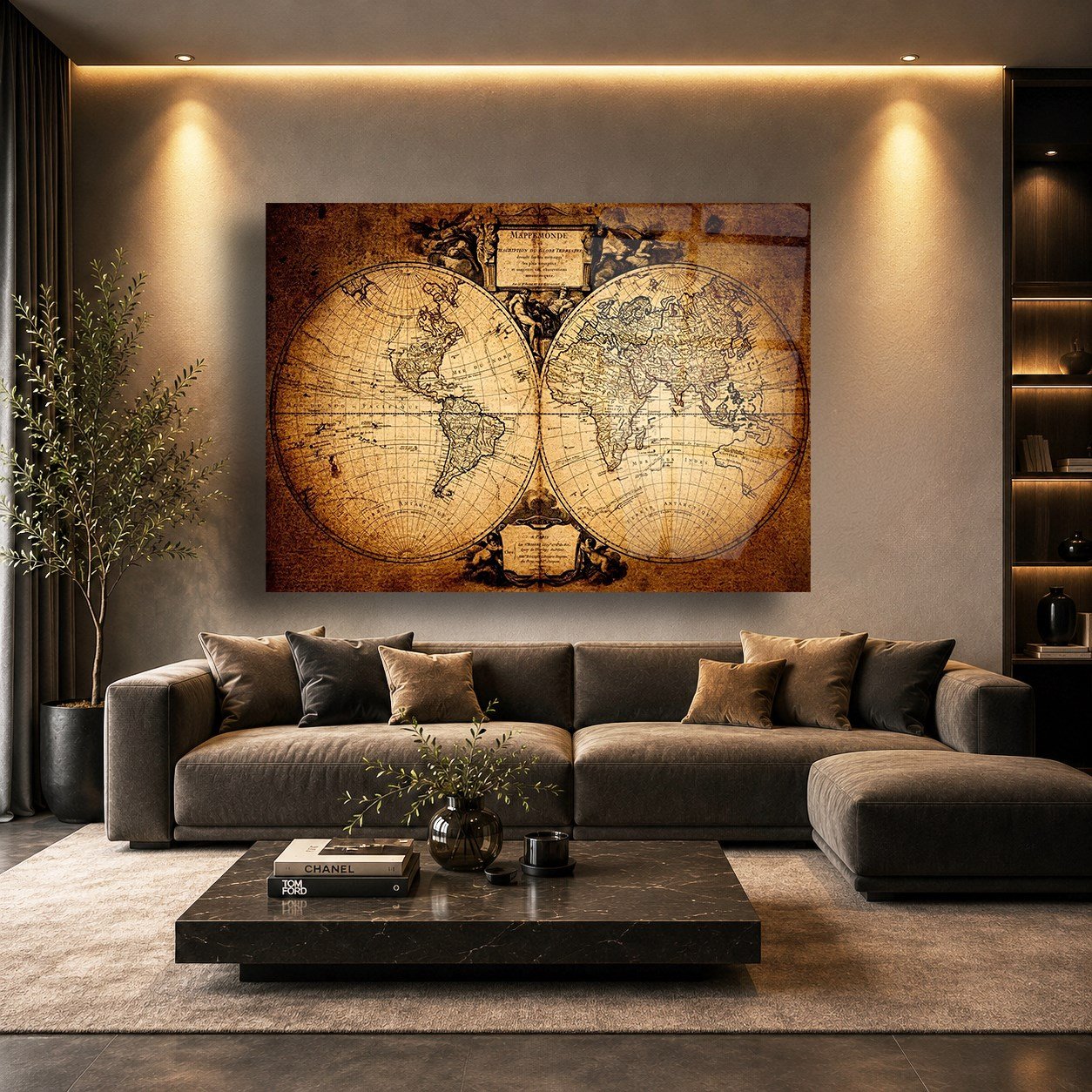 The World Map Of Piri Reis 1513 Tempered Glass Wall Art