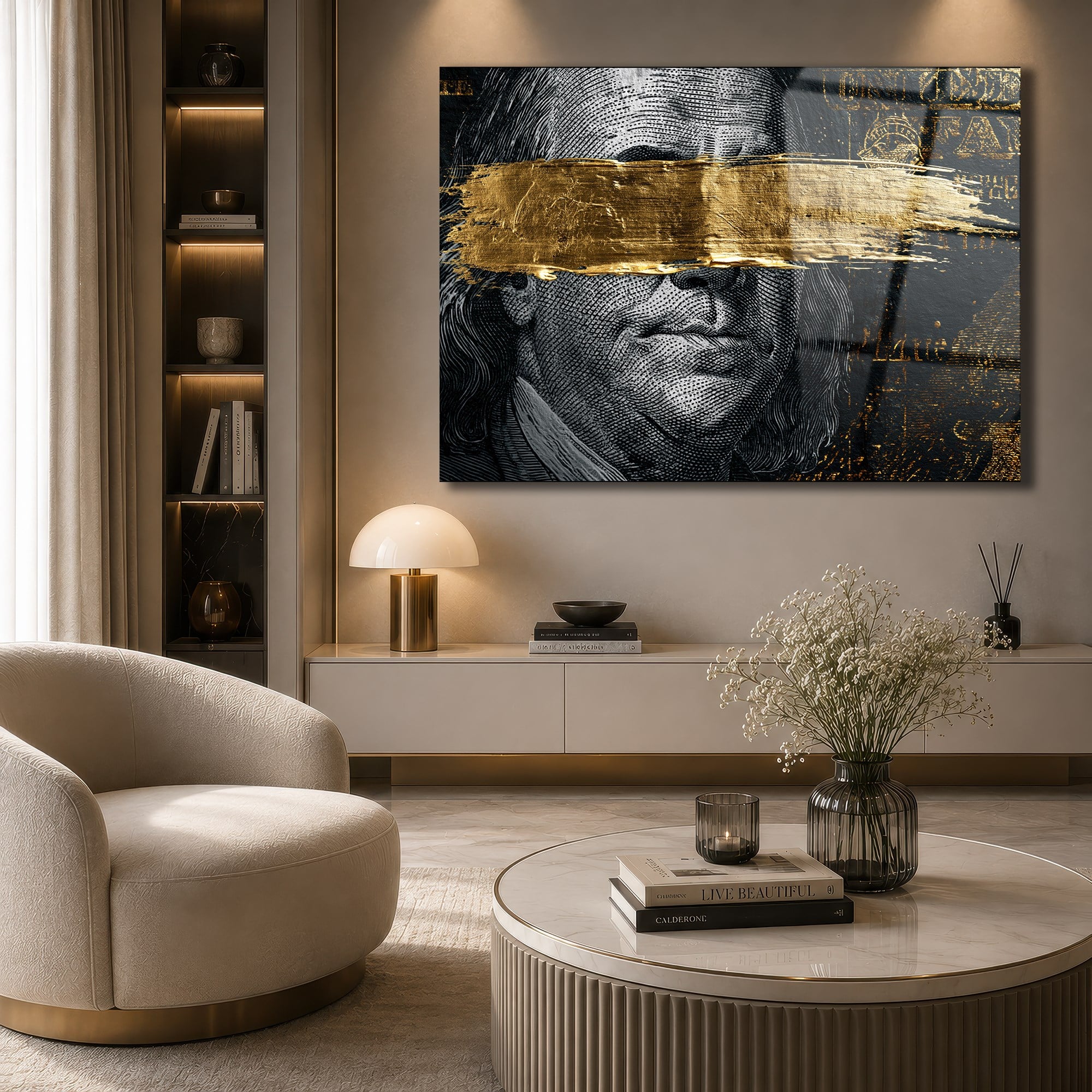 Horizontal Art-Themed Tempered Glass Wall Art 580