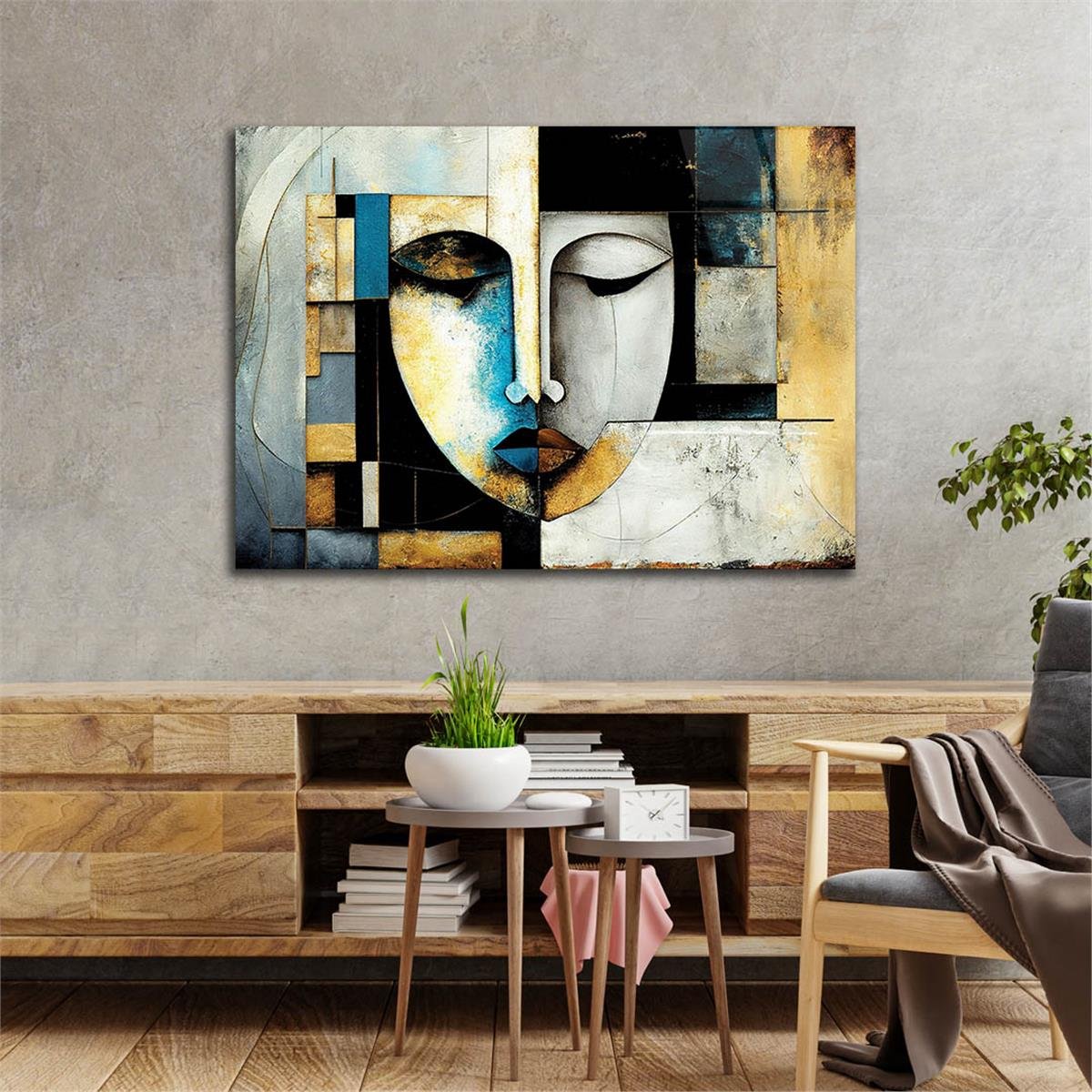 Horizontal Art-Themed Tempered Glass Wall Art 290