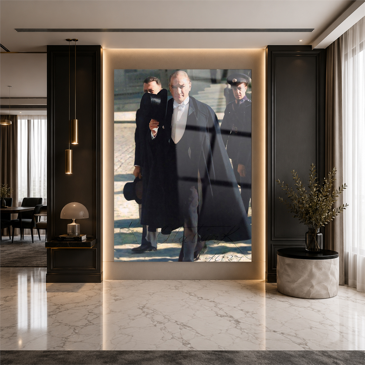 Dikey VatanTemalı Cam Tablo 139