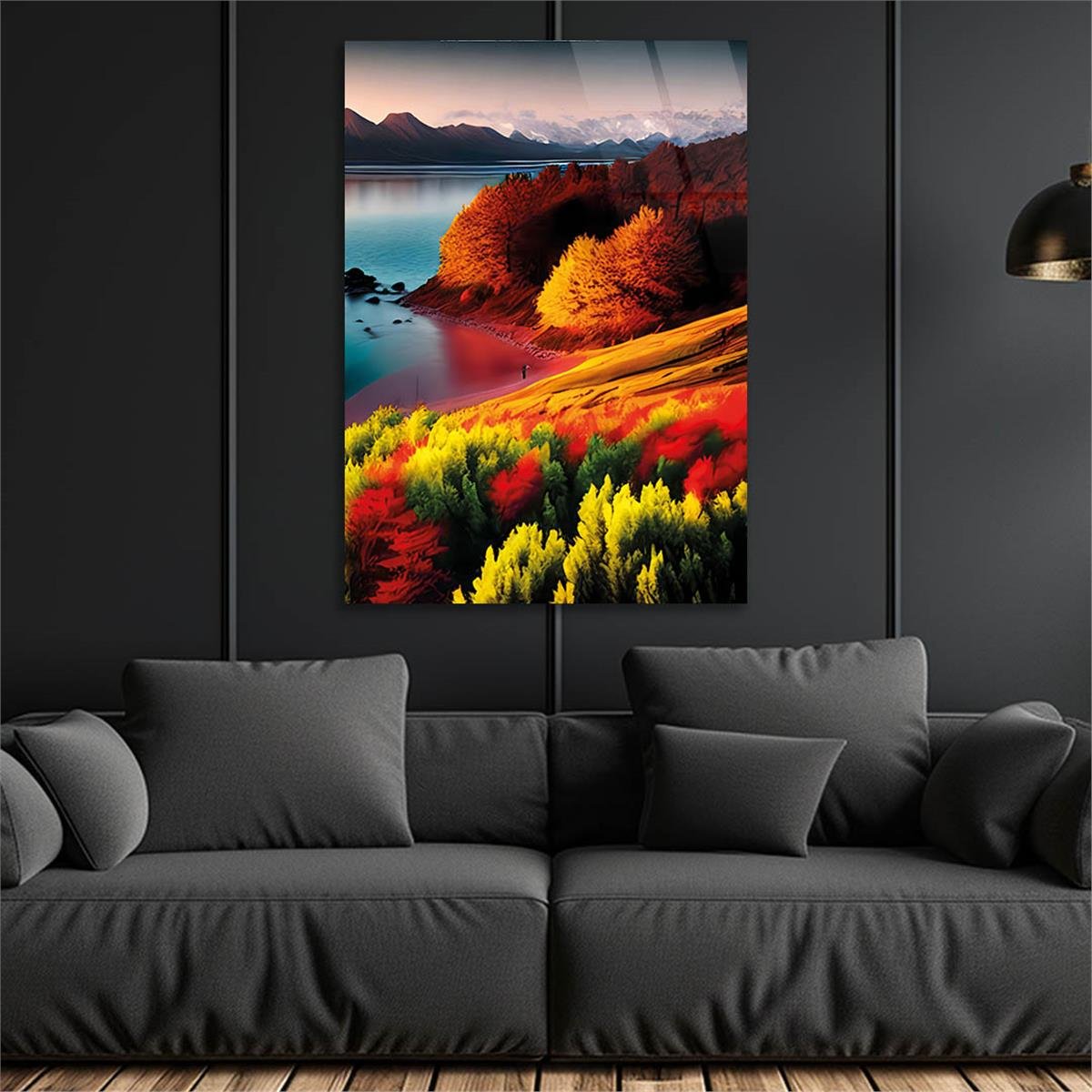 Vertical Tempered Glasss Wall Arts Natured-Themed181