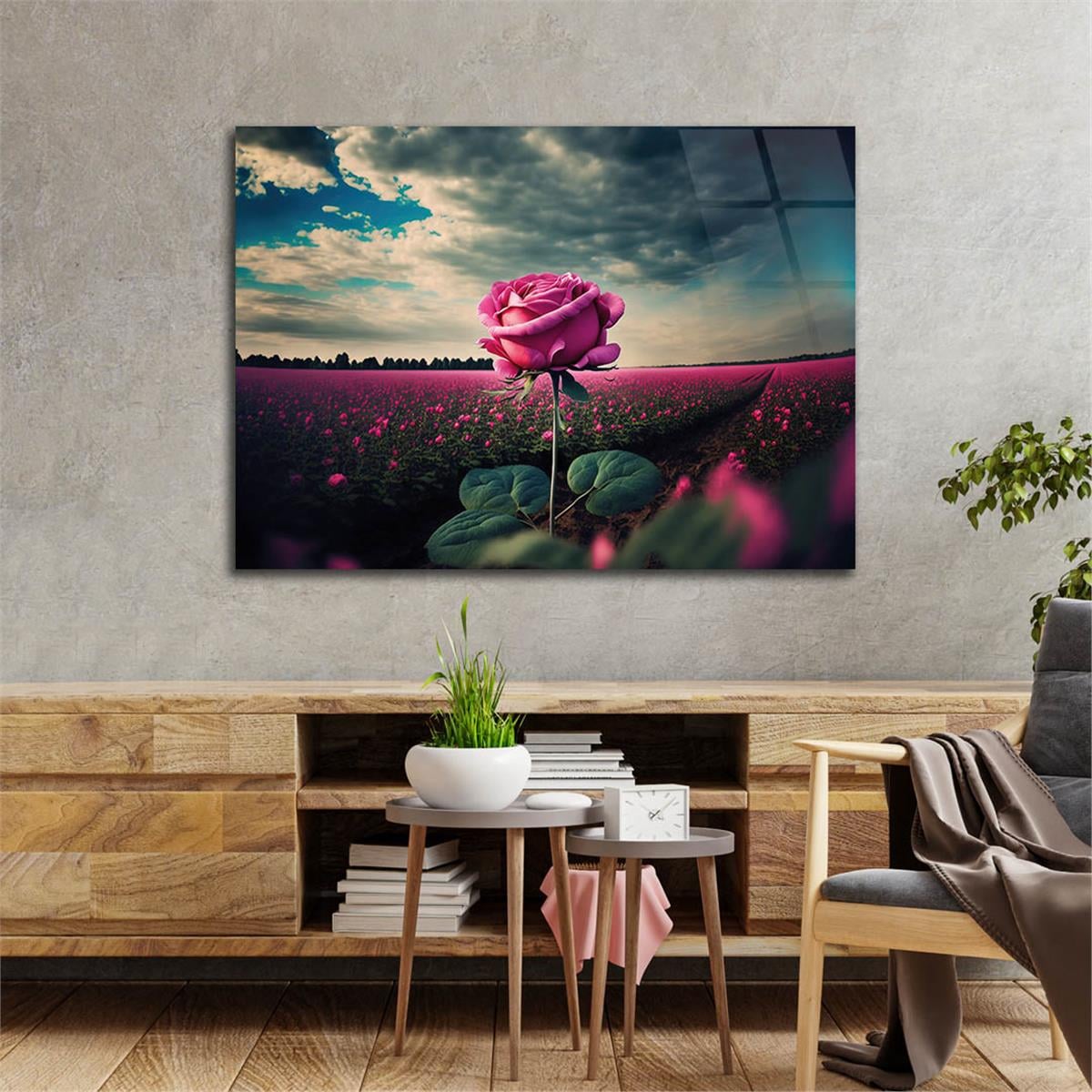 Horizontal Natured-Themed Tempered Glass Wall Art 308