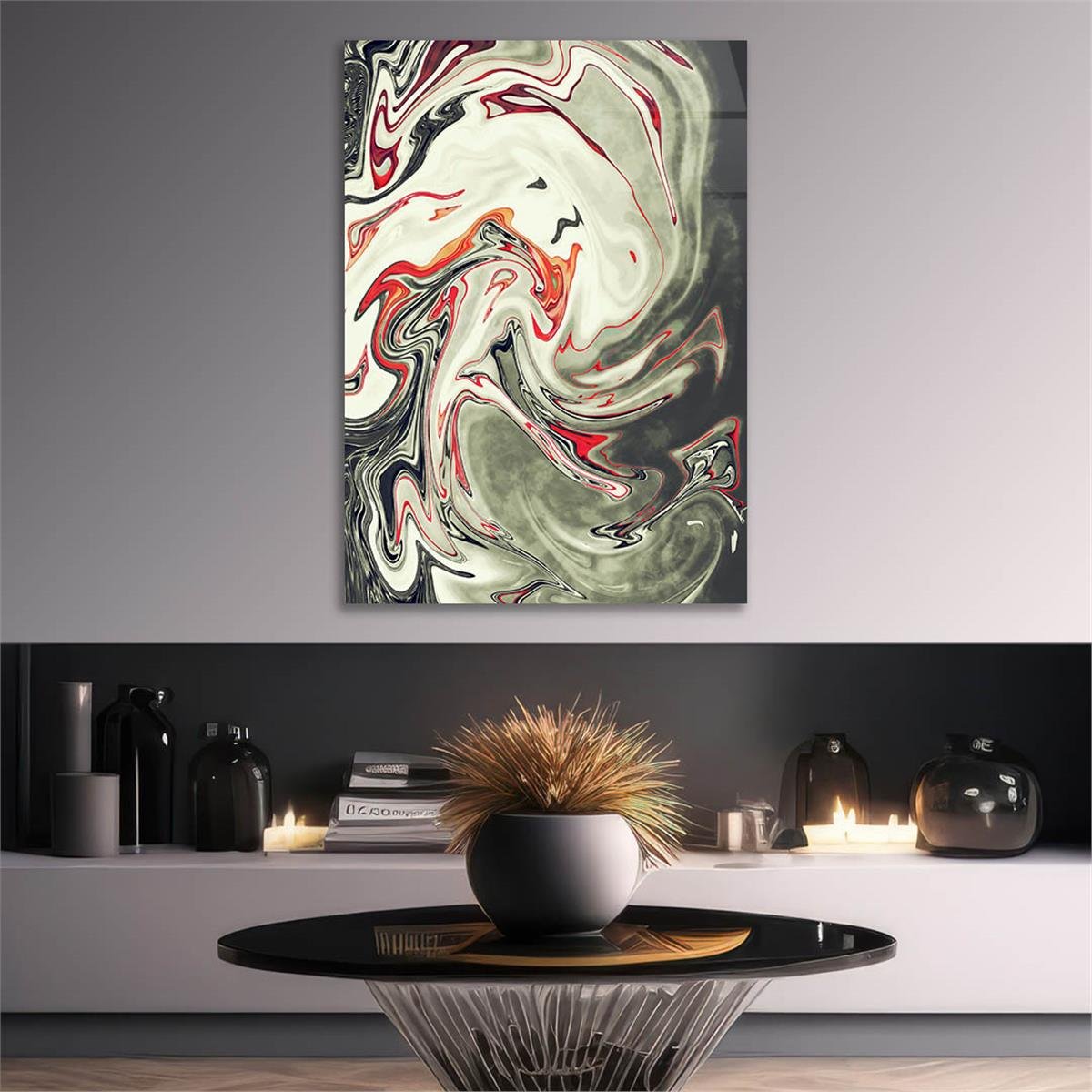 Vertical Tempered Glasss Wall Arts Art-Themed223