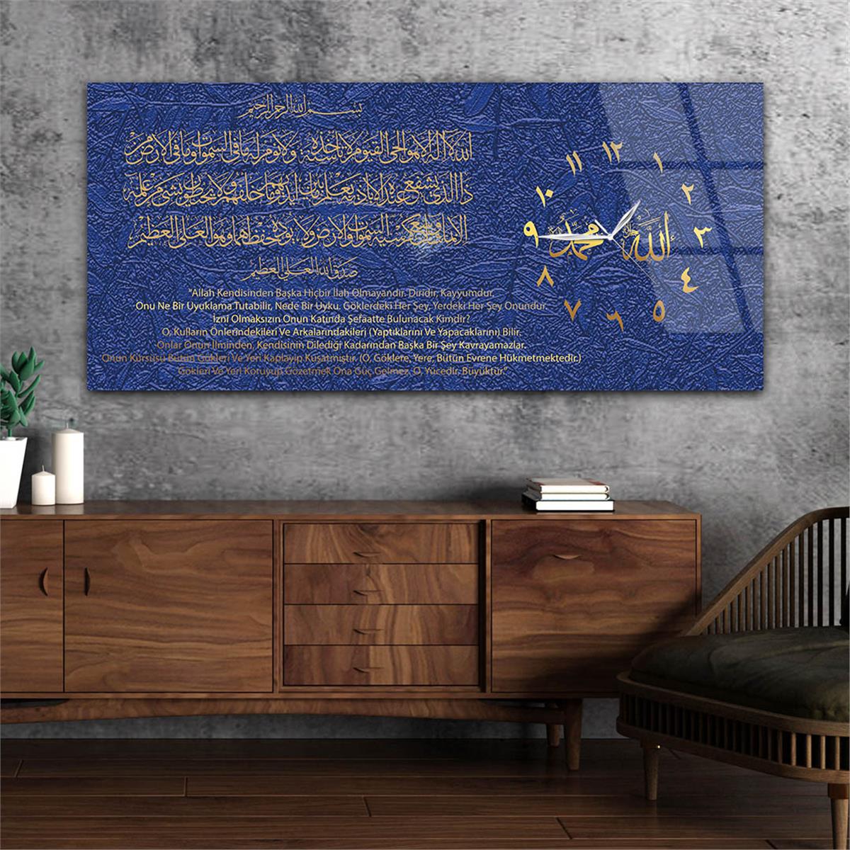 Side-Clock, Religious-Themed Horizontal Glass Wall Painting 019