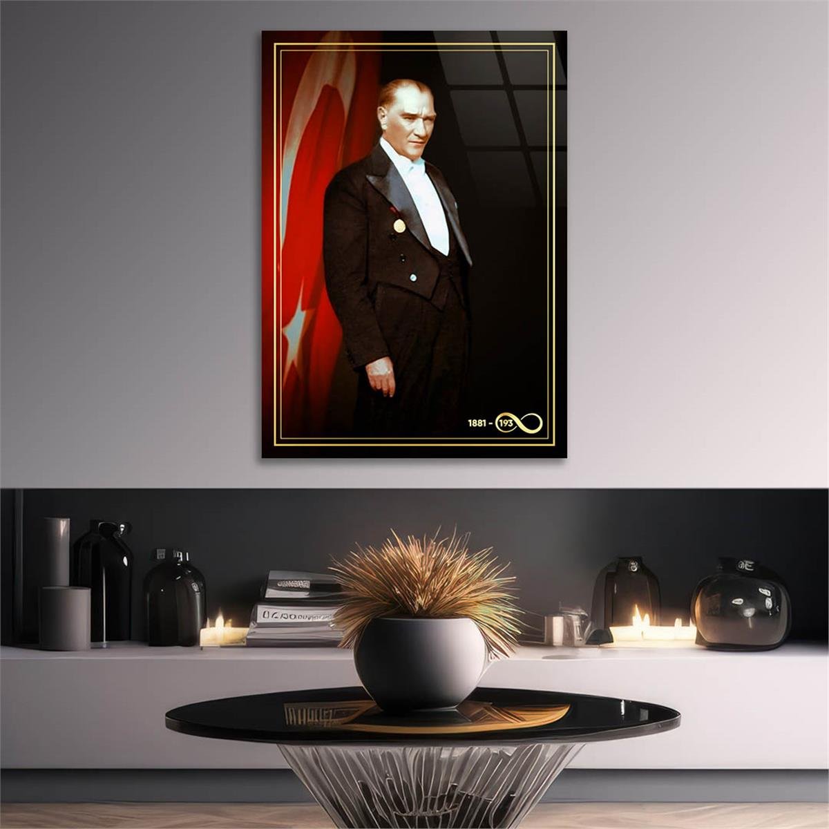 Dikey VatanTemalı Cam Tablo 262