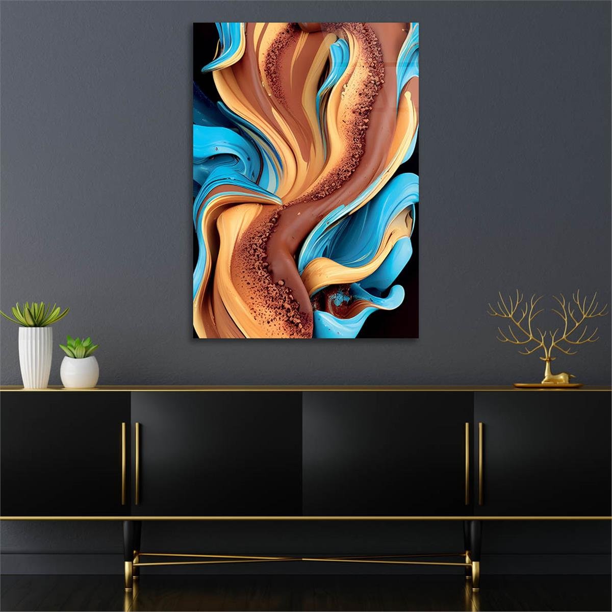 Vertical Tempered Glasss Wall Arts Art-Themed252