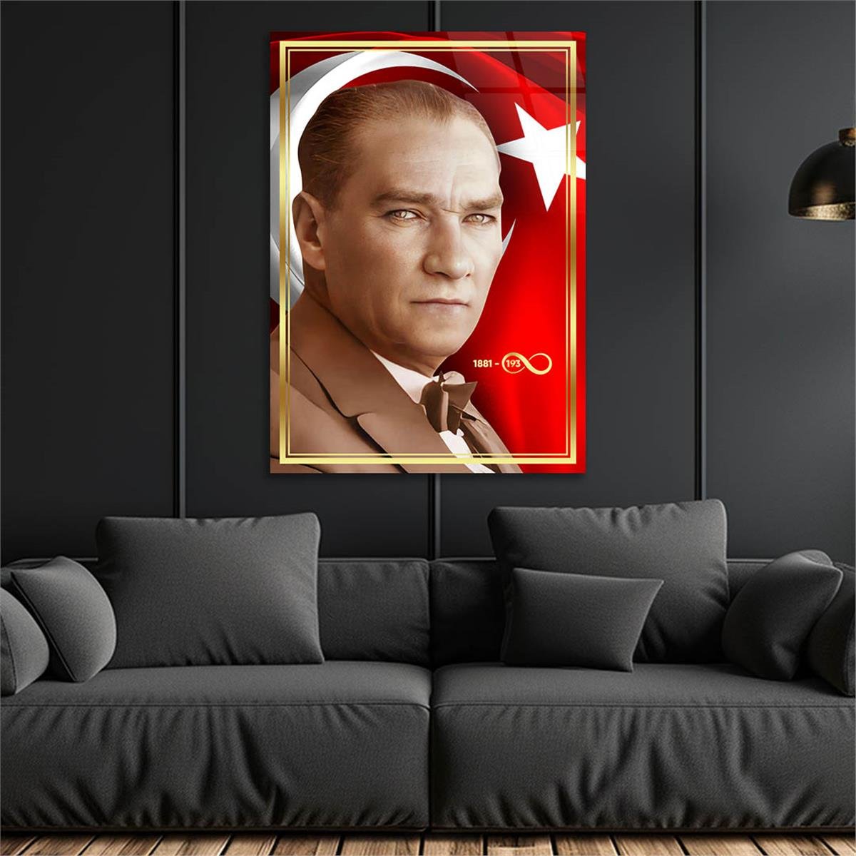 Dikey VatanTemalı Cam Tablo 256