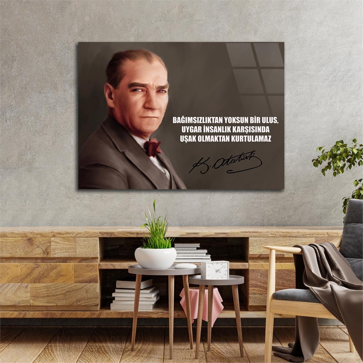 MUSTAFA KEMAL ATATÜRK Tempered Glass Wall Art