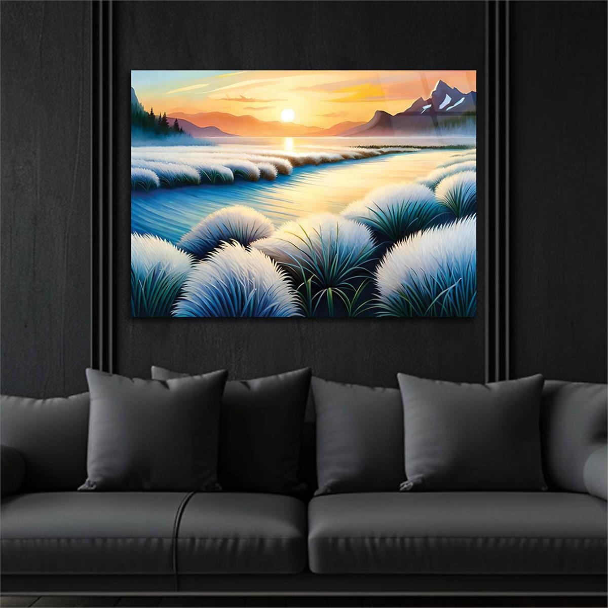 Horizontal Art-Themed Tempered Glass Wall Art 320