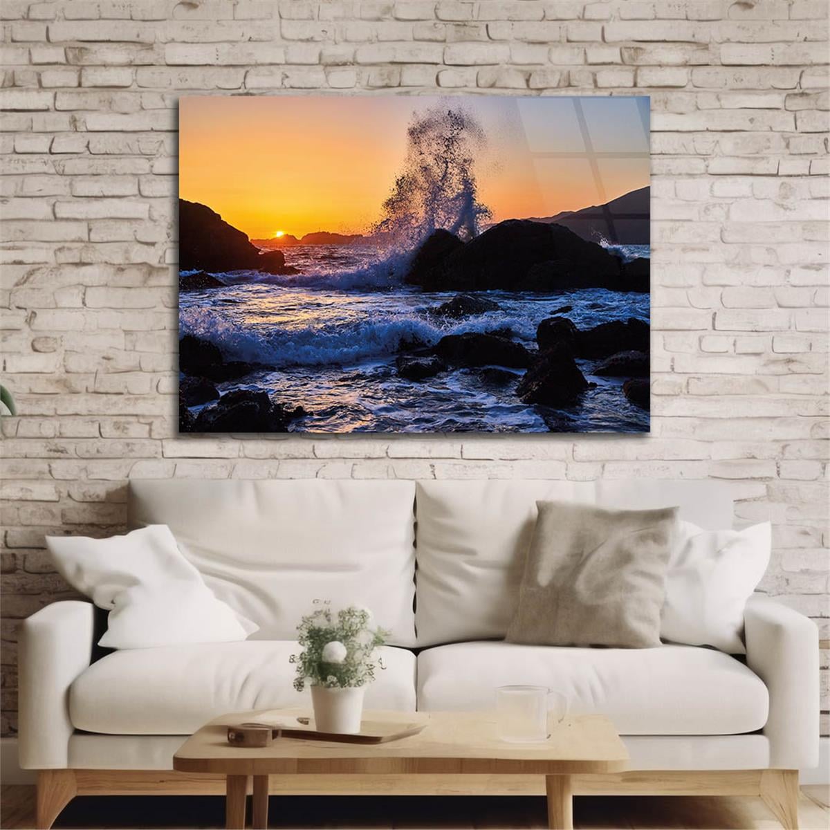Horizontal Natured-Themed Tempered Glass Wall Art 255