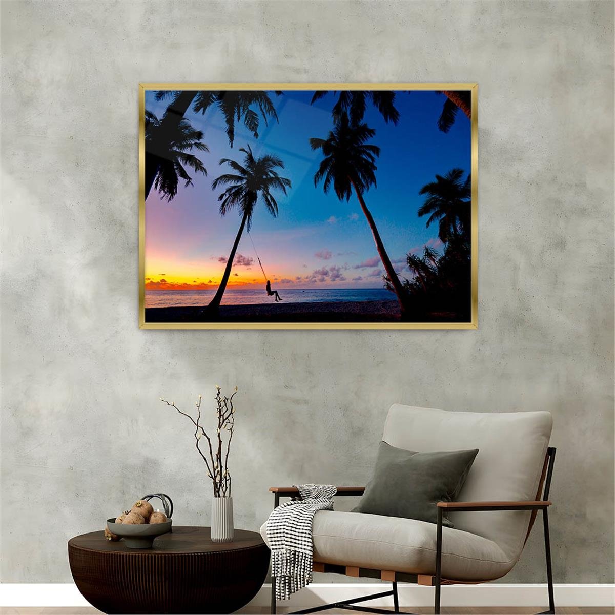 Alüminyum Çerçeveli Doğa Temalı Cam Tablo 144