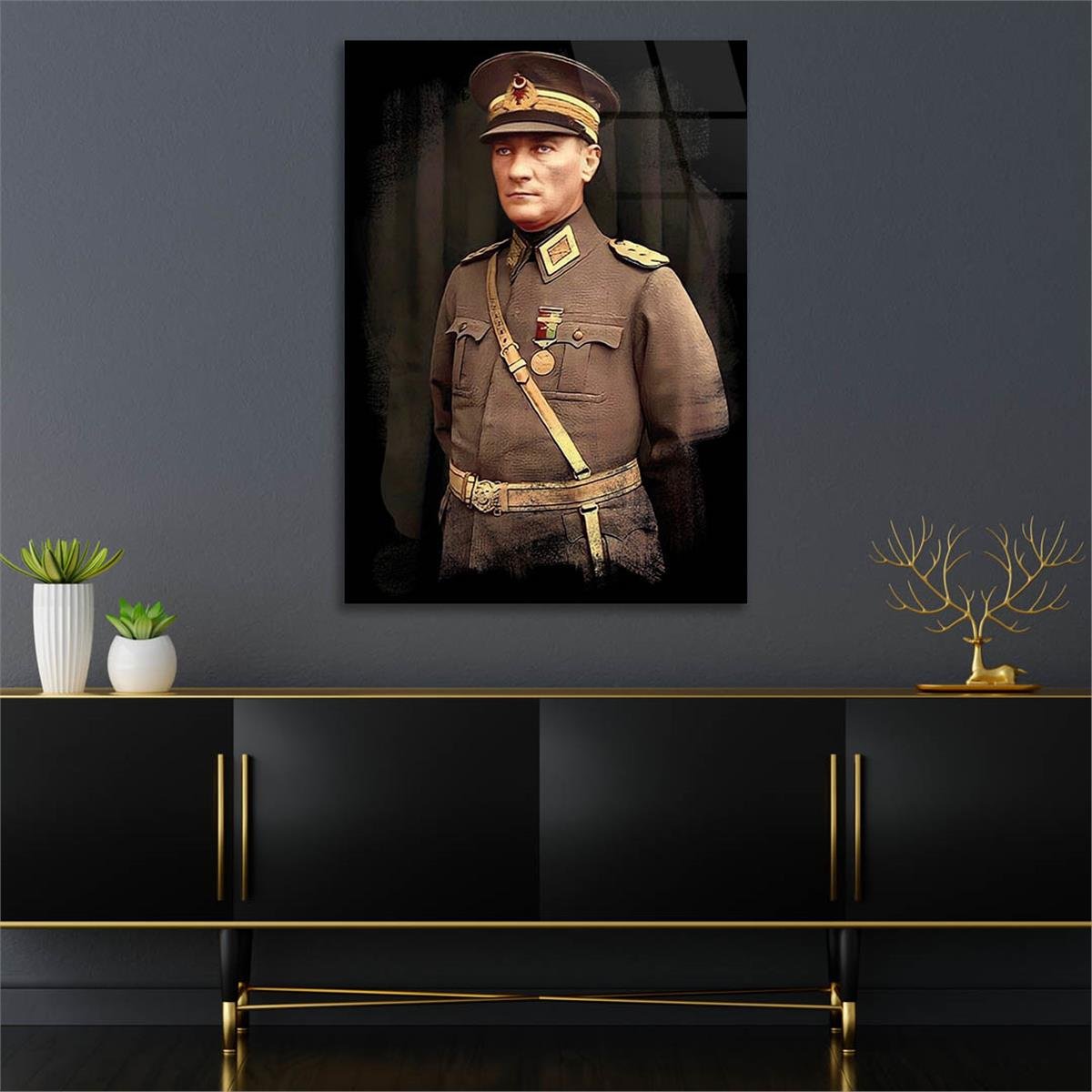 Dikey VatanTemalı Cam Tablo 182