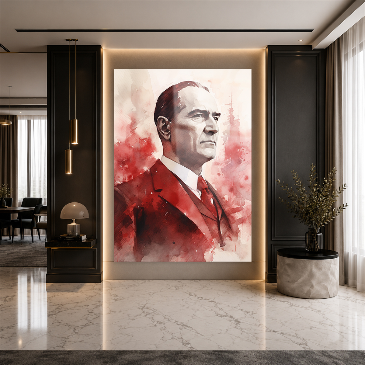 Dikey VatanTemalı Cam Tablo 165