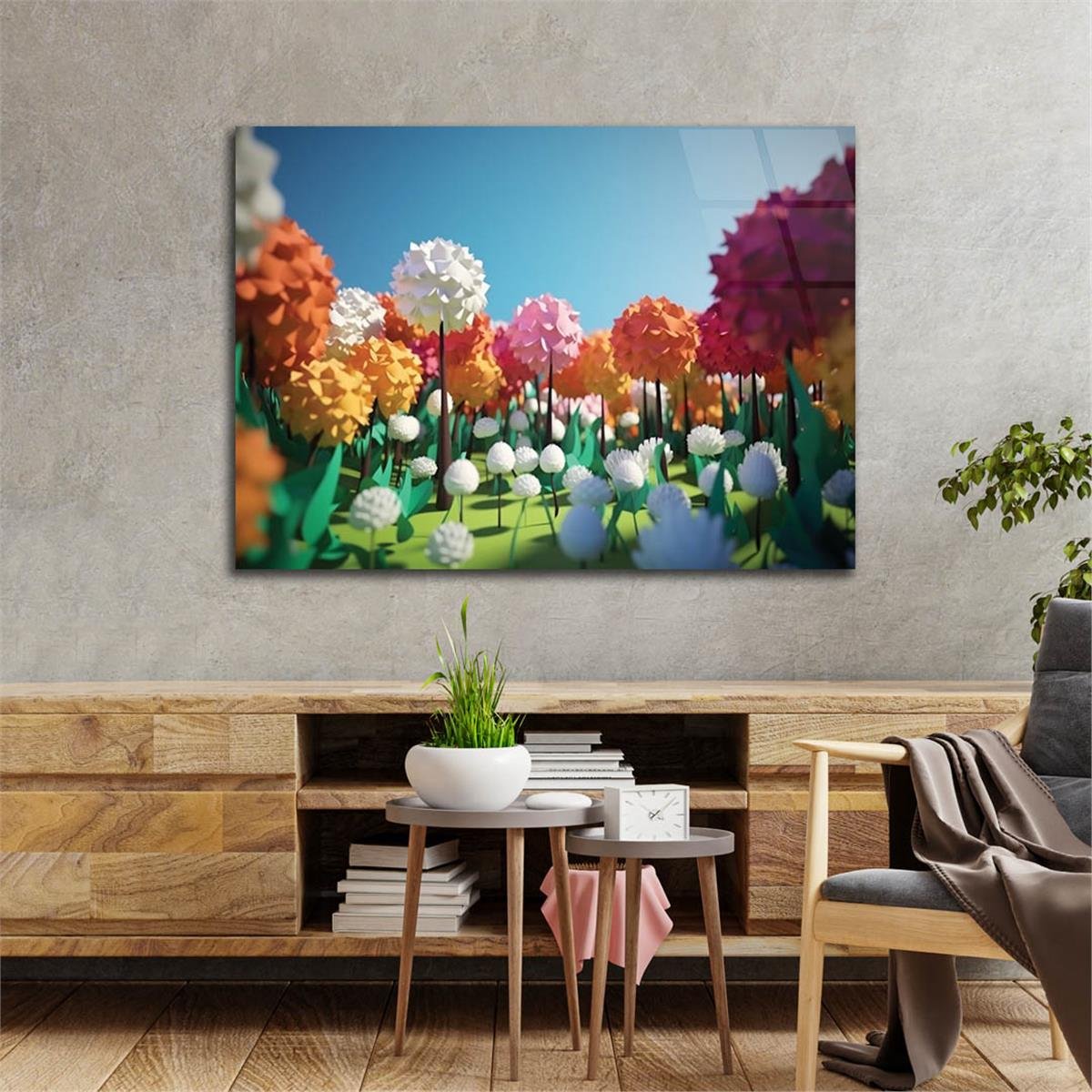 Horizontal Art-Themed Tempered Glass Wall Art 319