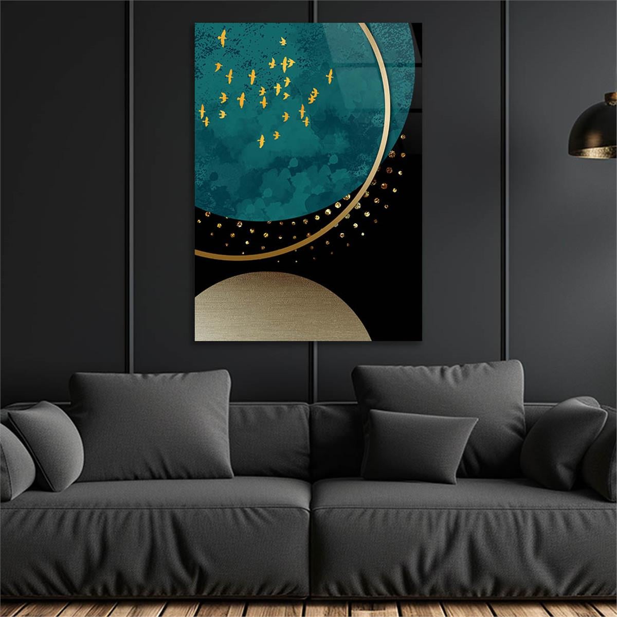 Vertical Tempered Glasss Wall Arts Art-Themed225