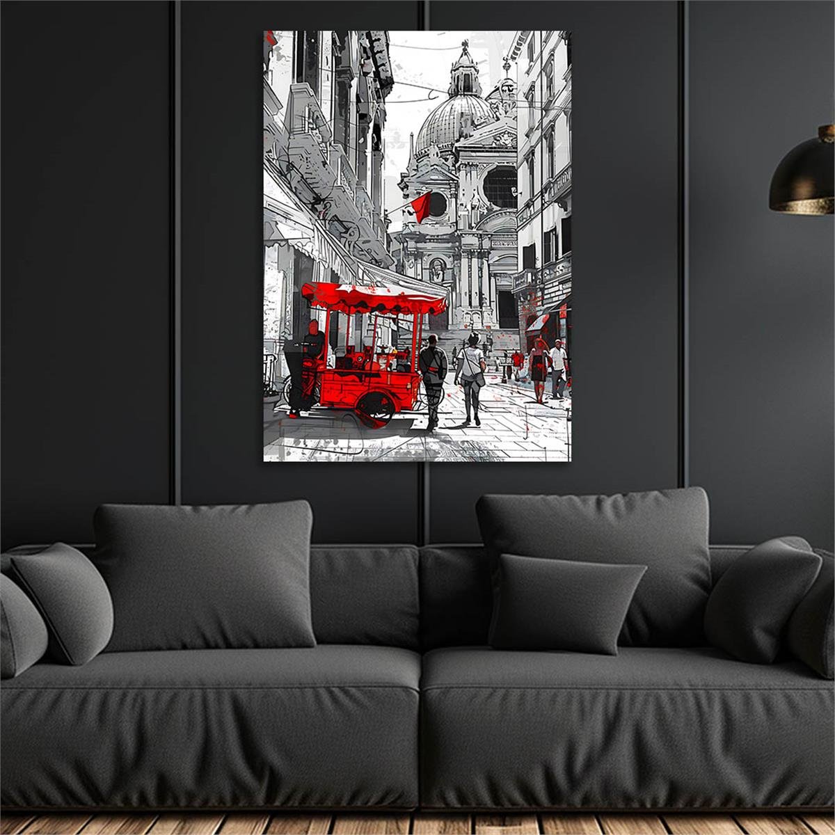 Dikey Sanat Temalı Cam Tablo 546