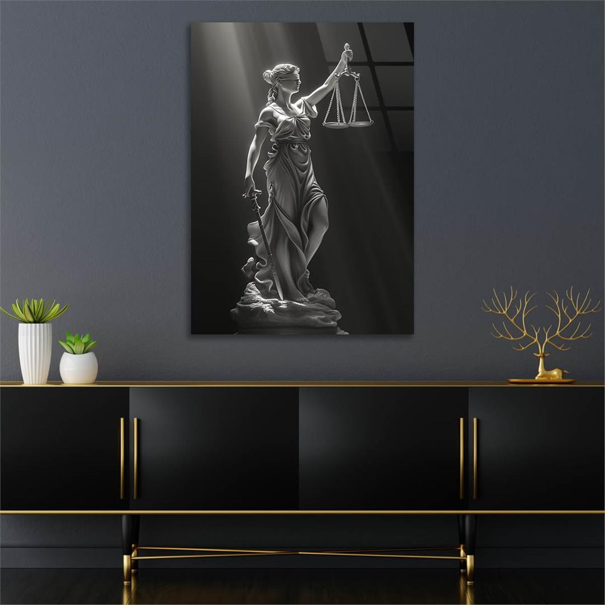 Dikey Sanat Temalı Cam Tablo 591