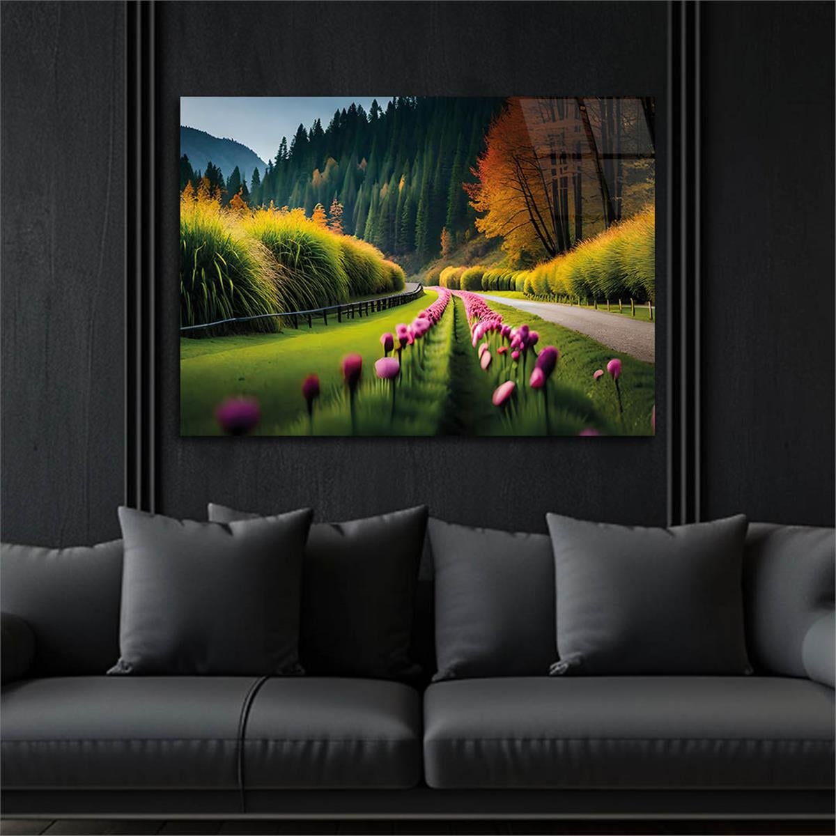 Horizontal Natured-Themed Tempered Glass Wall Art 282