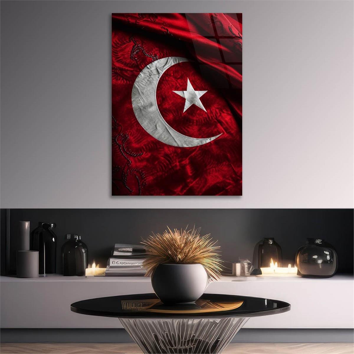 Dikey VatanTemalı Cam Tablo 185
