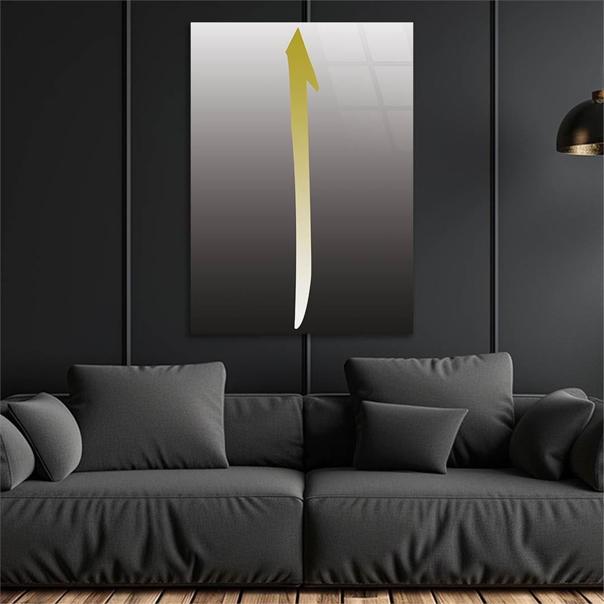 Alif Glass Islamic Wall Art , Elif  Letter Tempered Glass Wall Art