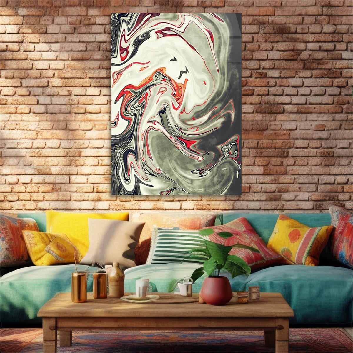 Vertical Tempered Glasss Wall Arts Art-Themed223