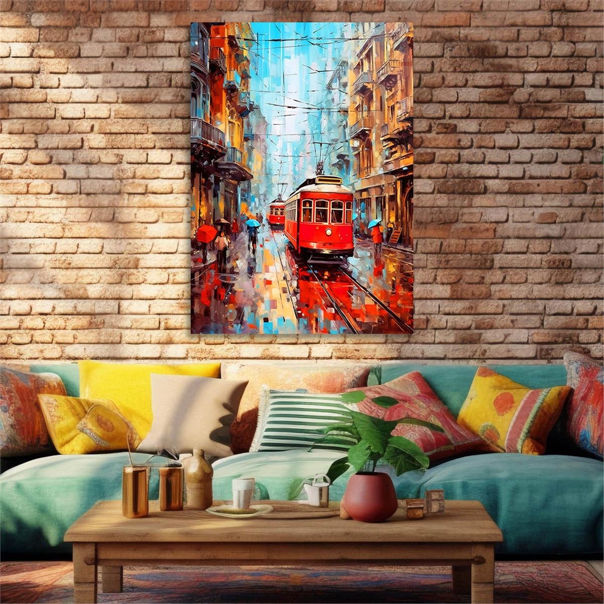 Dikey Sanat Temalı Cam Tablo 530