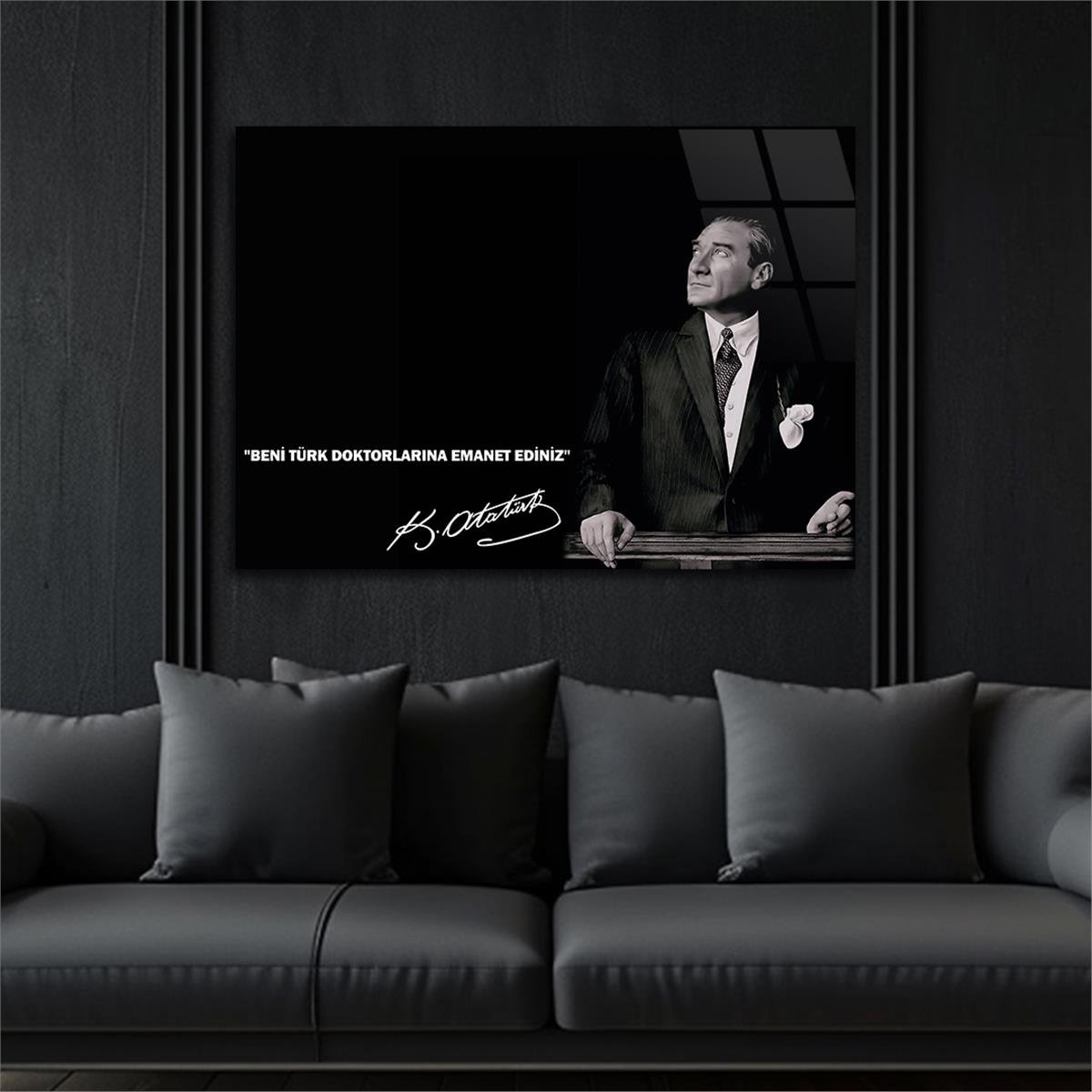 MUSTAFA KEMAL ATATÜRK Tempered Glass Wall Art 