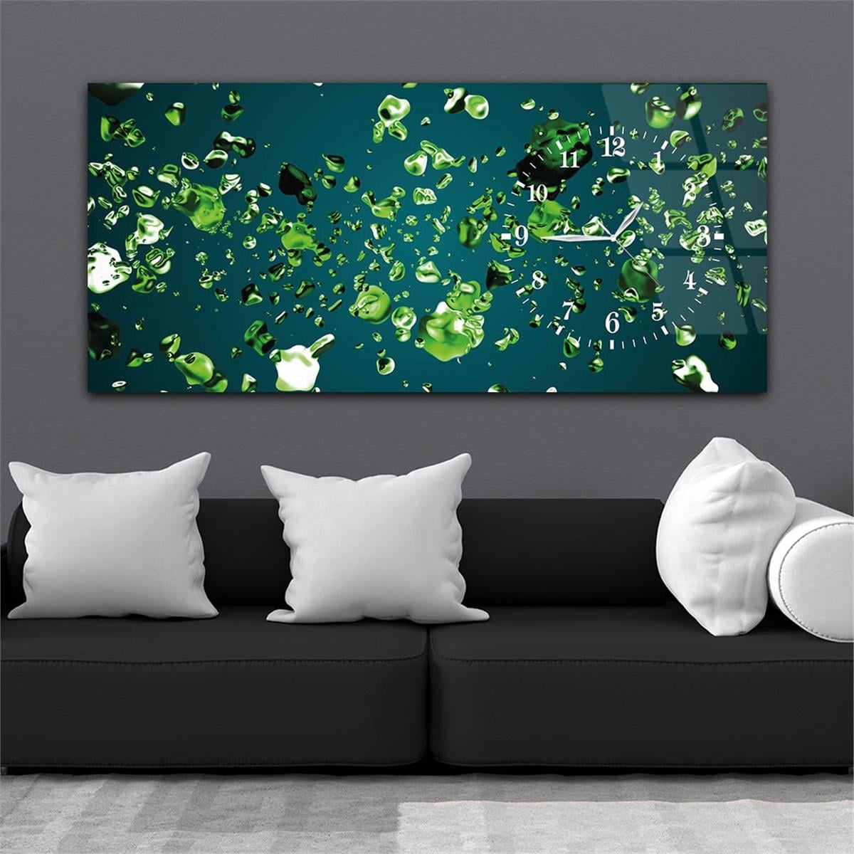 Side-Clock, Art And Nature-Themed Horizontal Glass Wall Painting 033