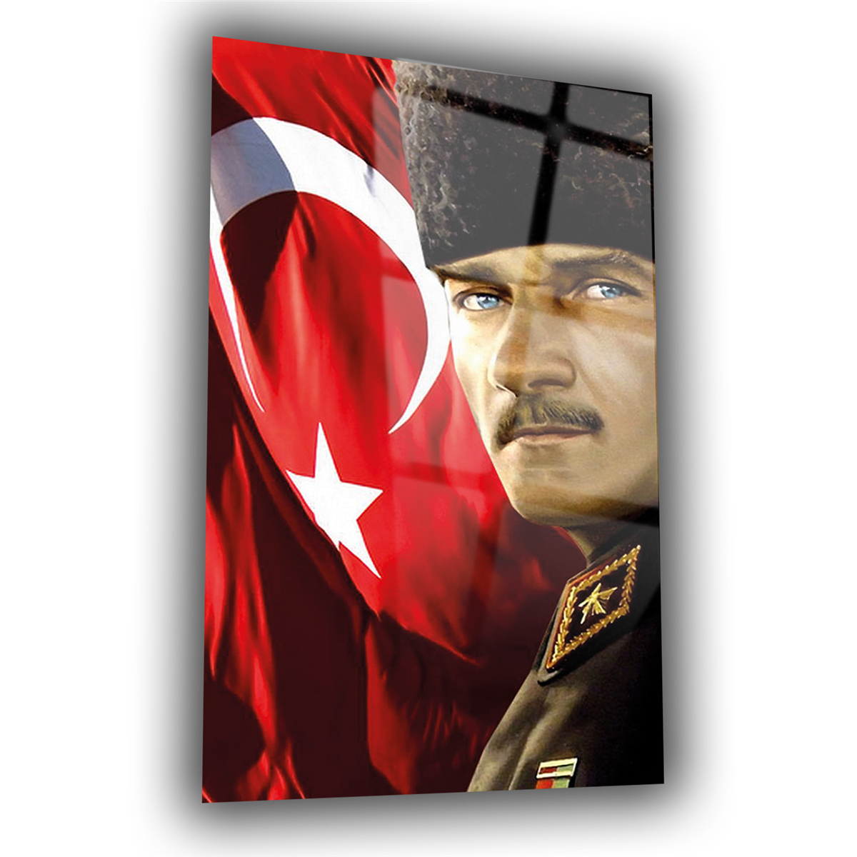 MUSTAFA KEMAL ATATÜRK GÖRSELLİ CAM TABLO 