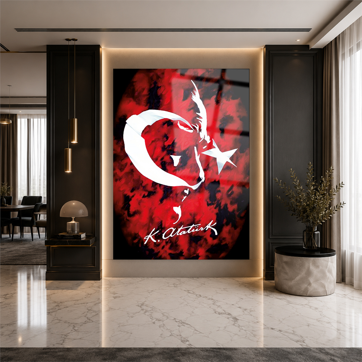 MUSTAFA KEMAL ATATÜRK GÖRSELLİ CAM TABLO