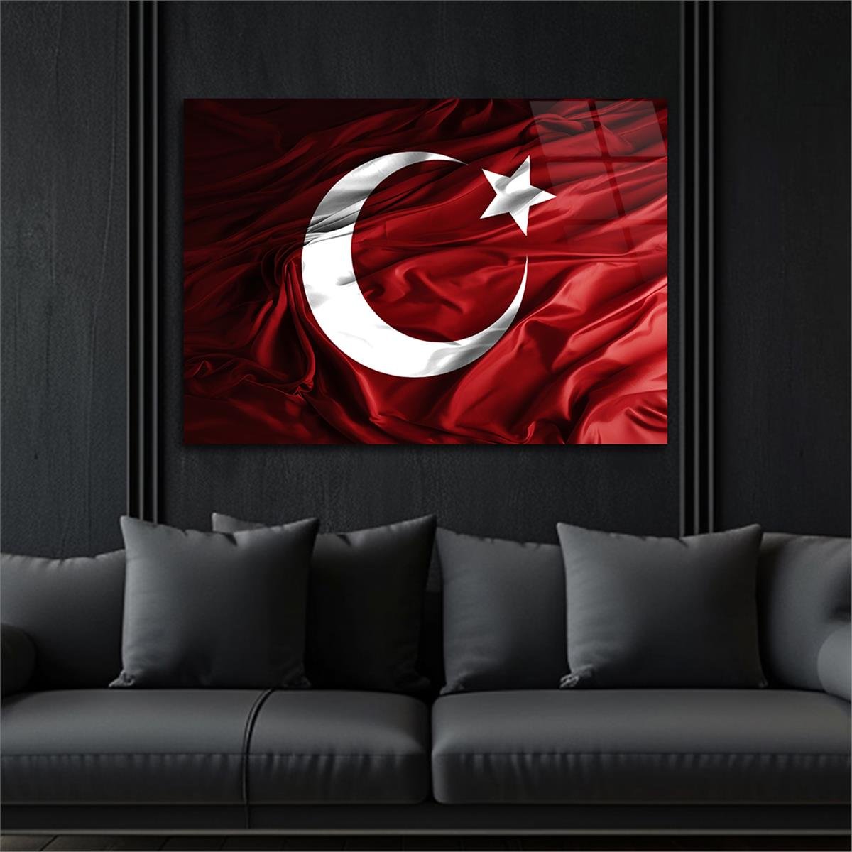 Yatay VatanTemalı Cam Tablo 107
