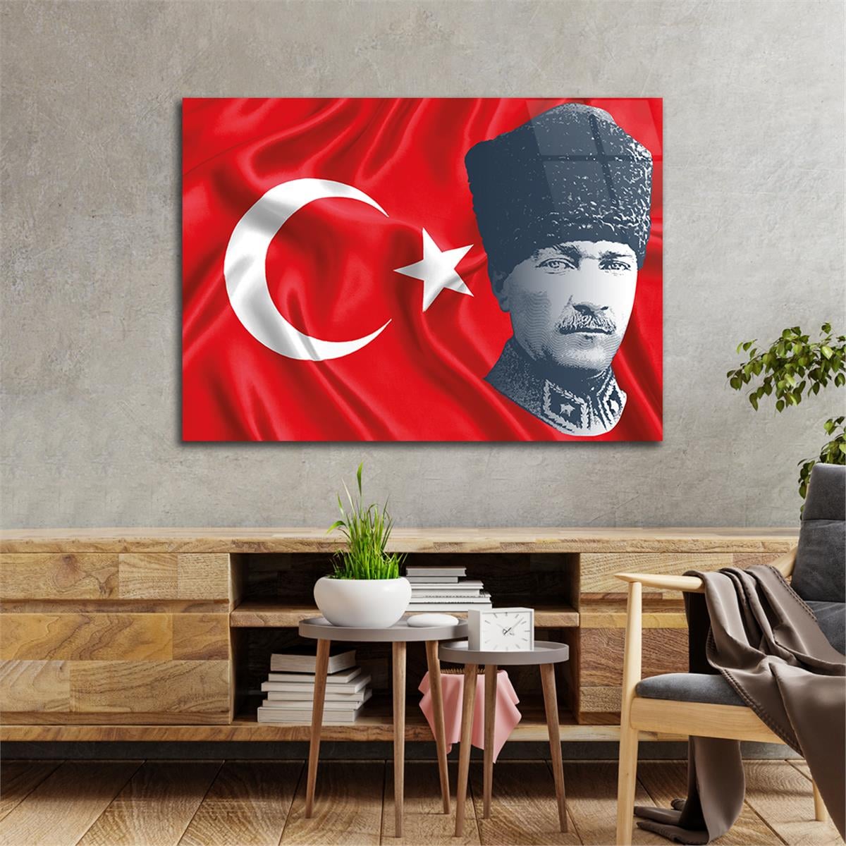 MUSTAFA KEMAL ATATÜRK Tempered Glass Wall Art