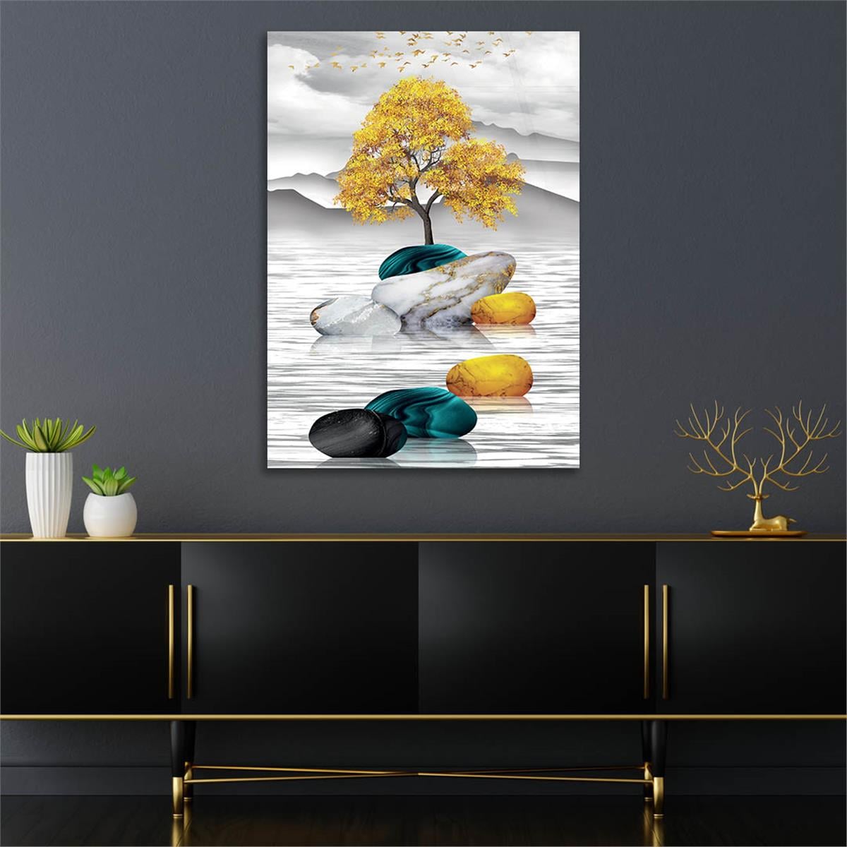 Vertical Tempered Glasss Wall Arts Art-Themed253