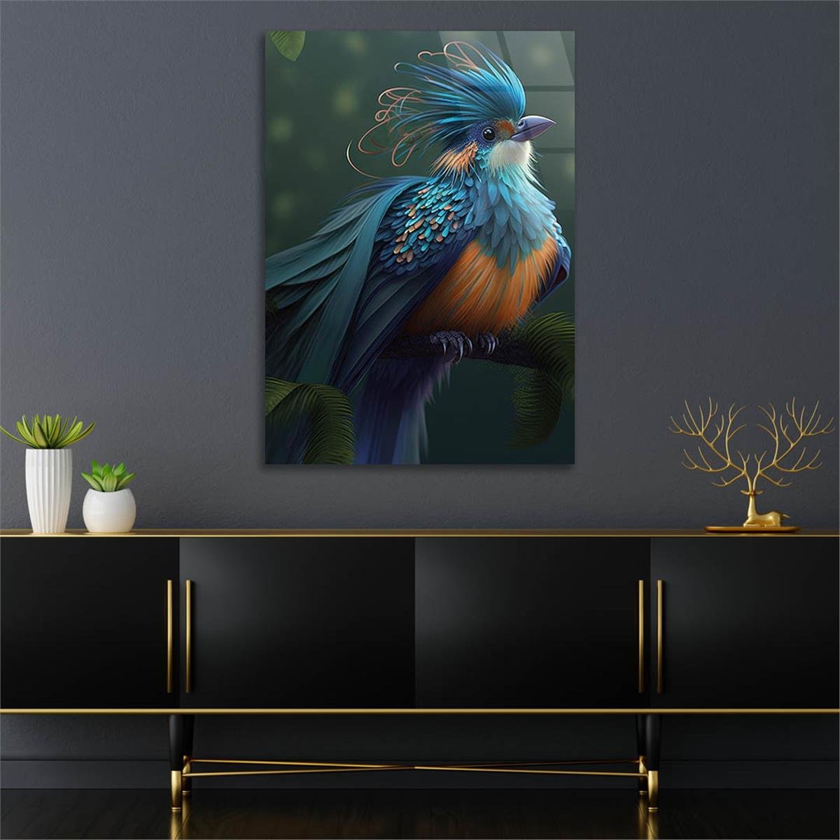 Vertical Tempered Glasss Wall Arts Natured-Themed167