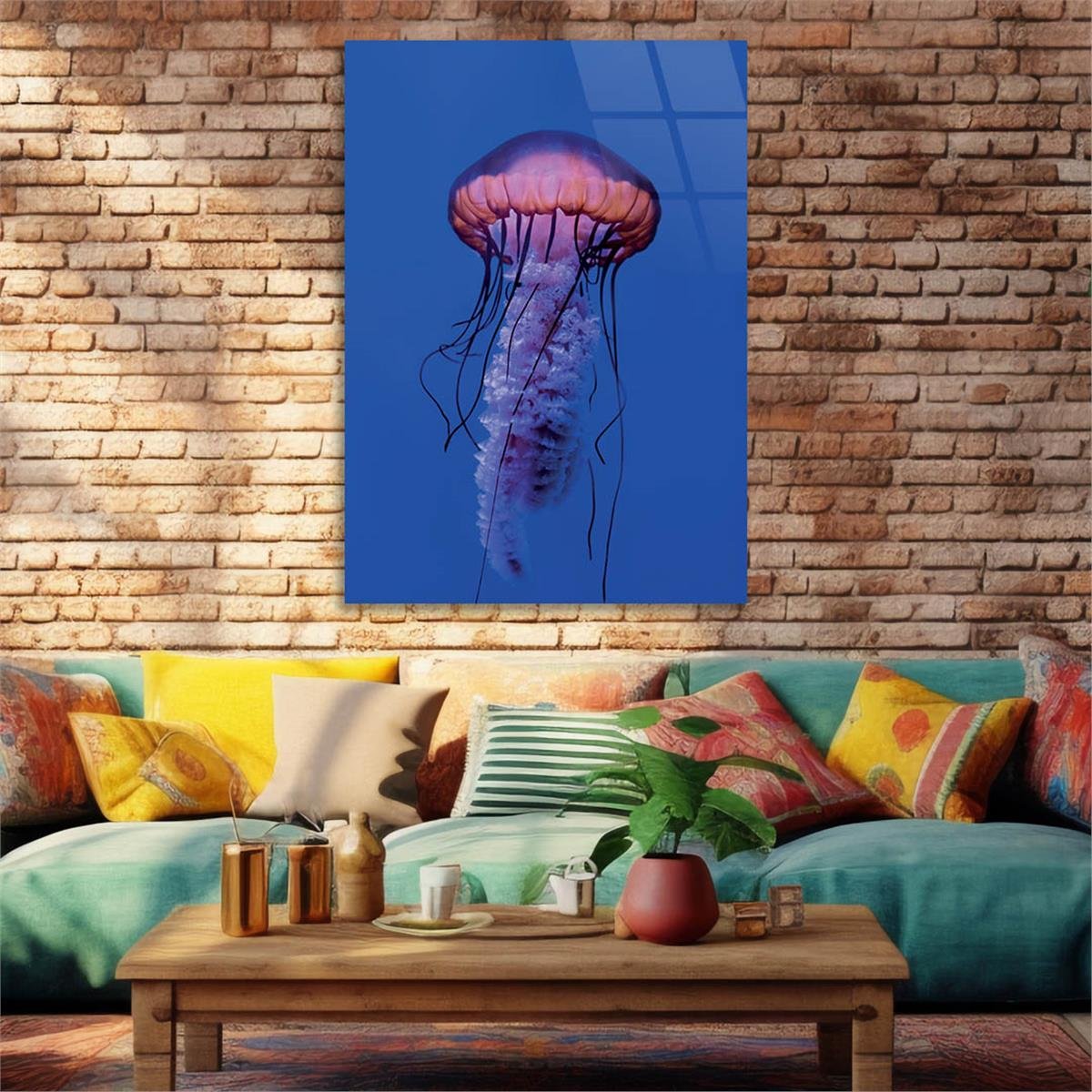 Vertical Tempered Glasss Wall Arts Natured-Themed219