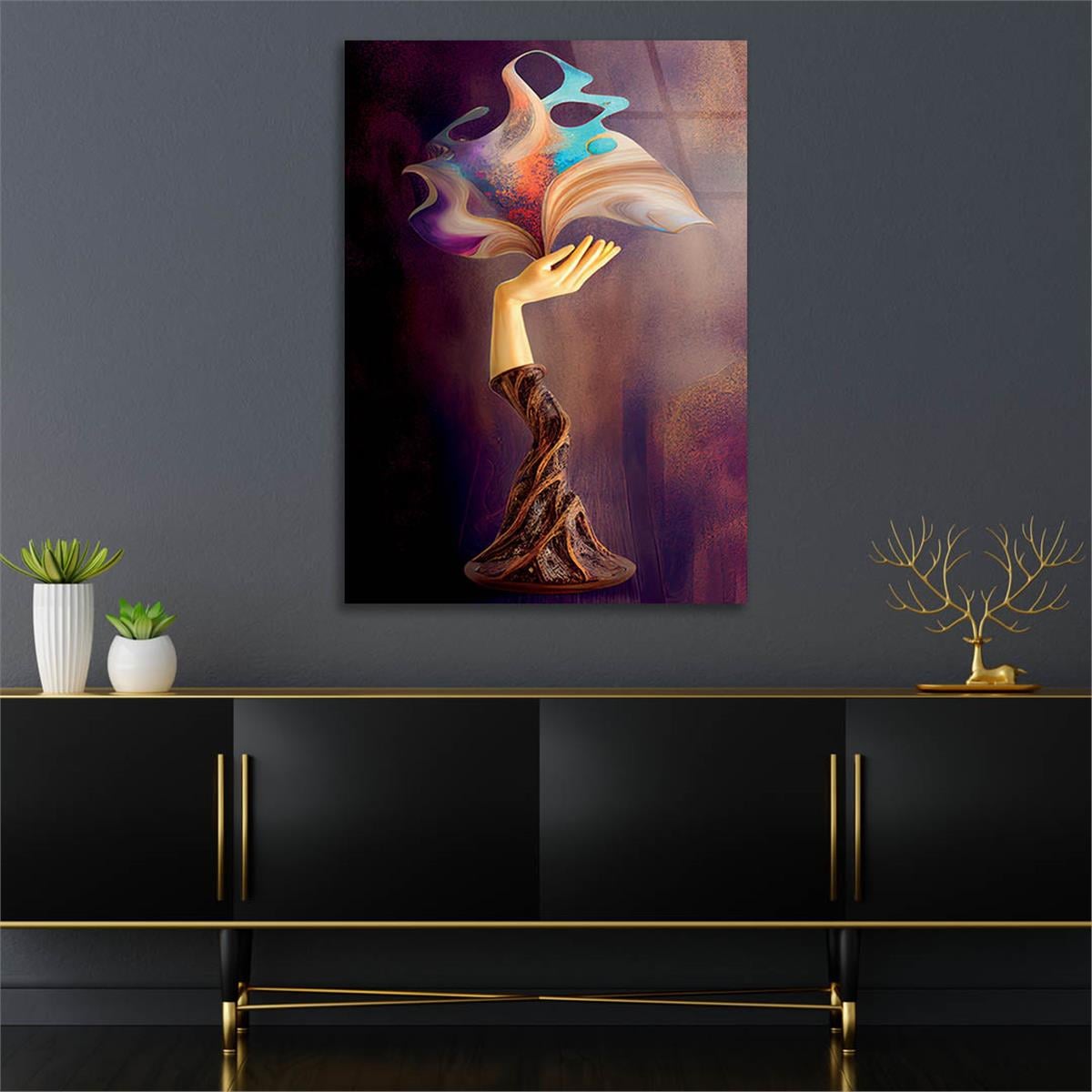 Vertical Tempered Glasss Wall Arts Natured-Themed212