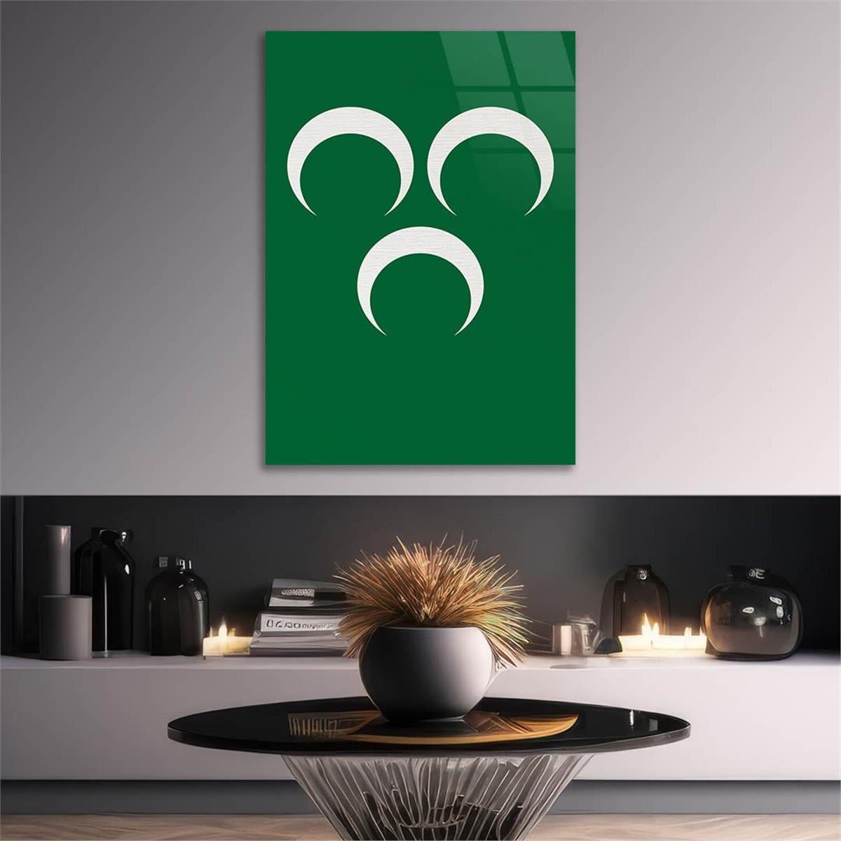 Three Crescent Glass Wall Art