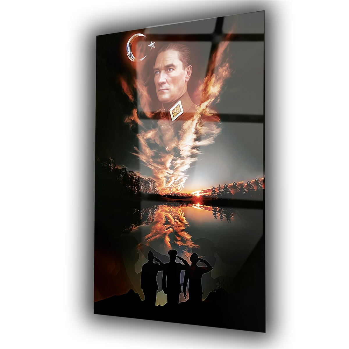 Mustafa Kemal Atatürk Gehard Glasschilderij 