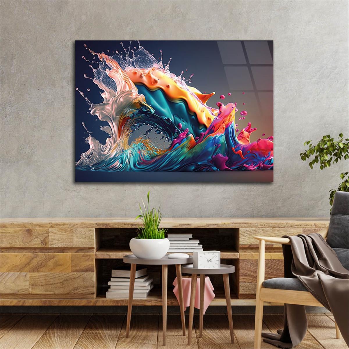 Horizontal Art-Themed Tempered Glass Wall Art 238
