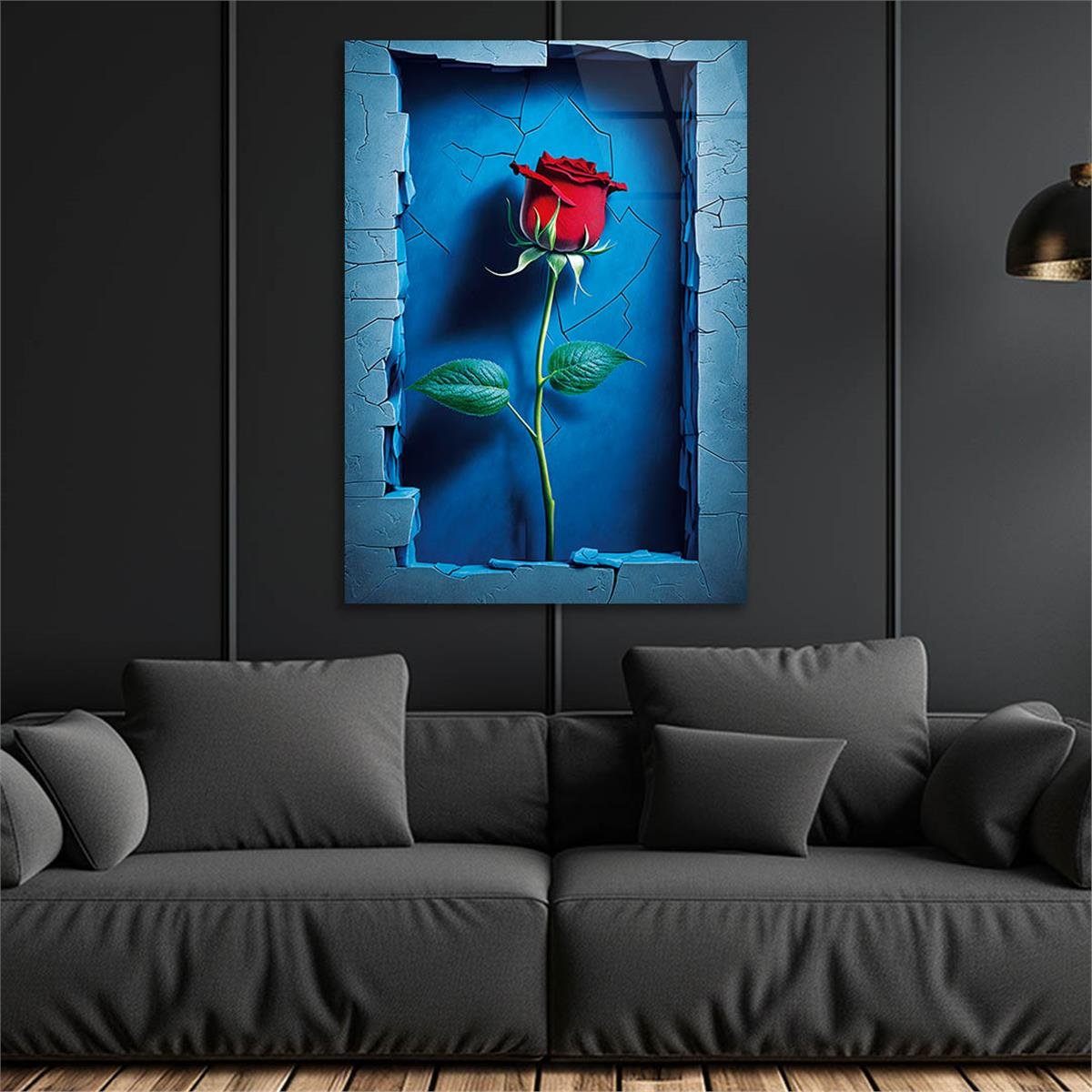 Vertical Tempered Glasss Wall Arts Natured-Themed158