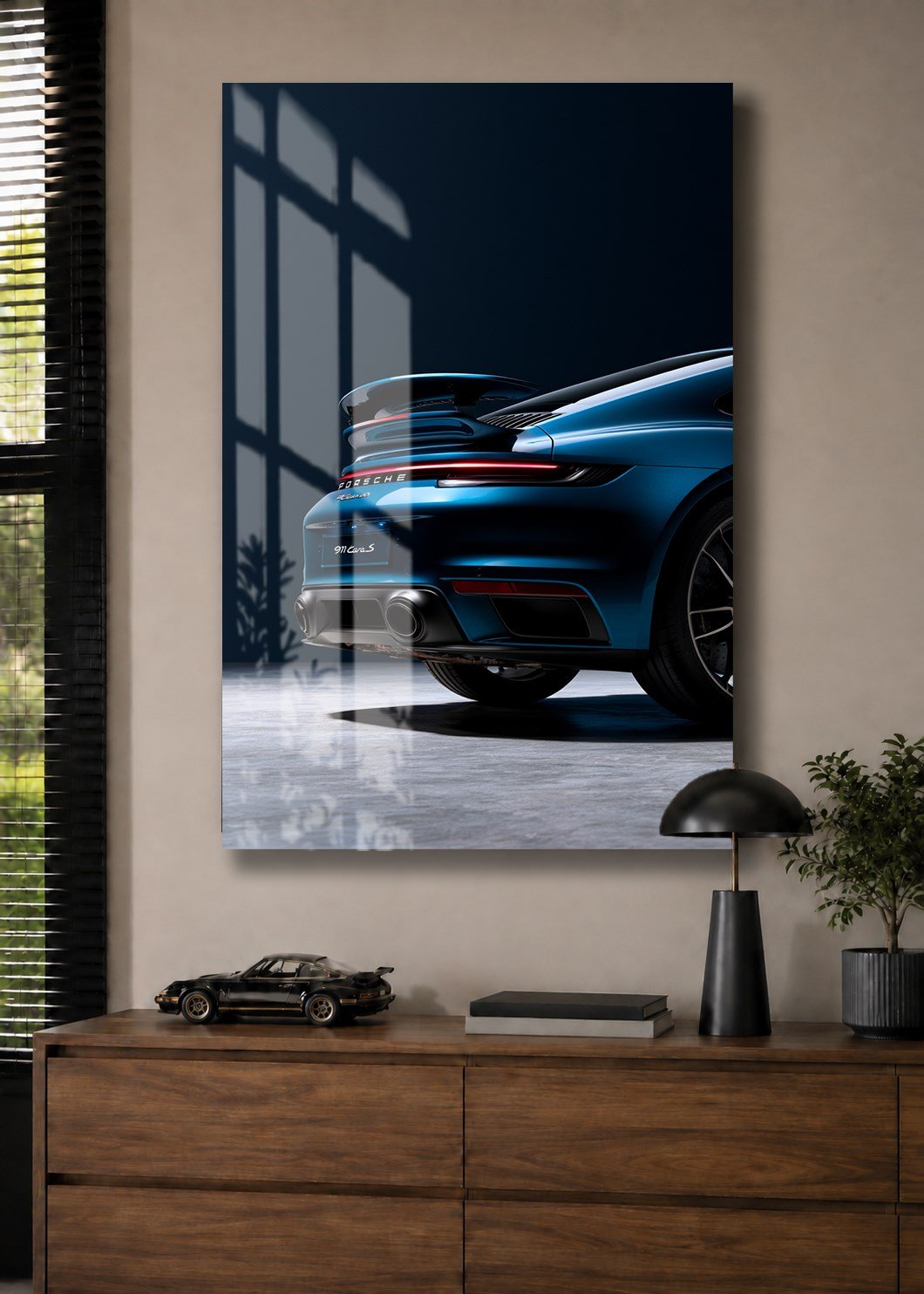 Mavi Porsche 911 Turbo S Cam Tablo