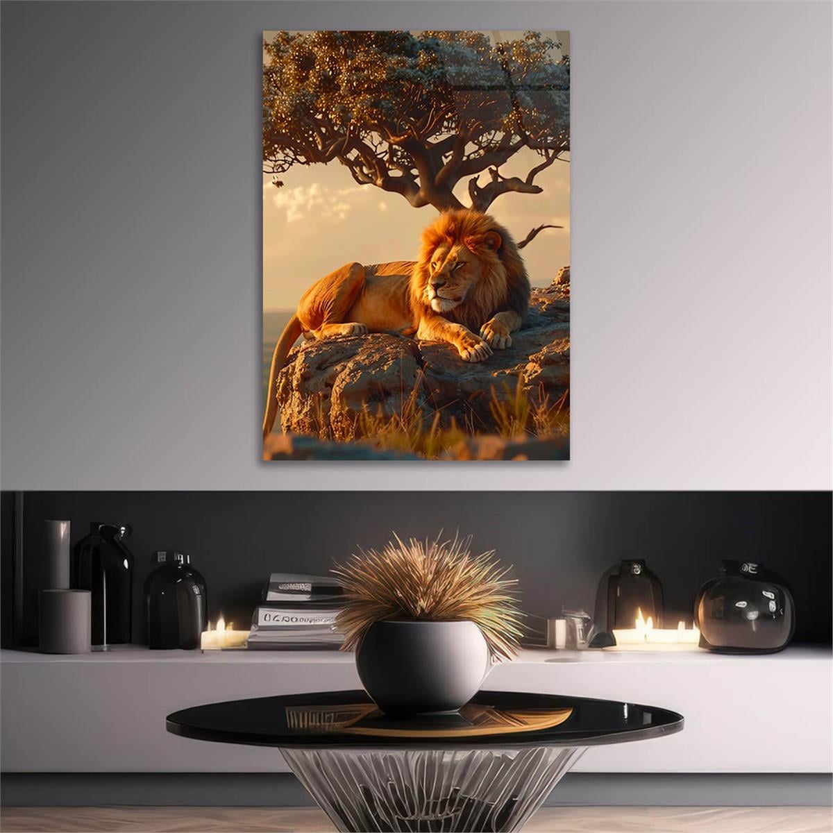 Dikey Doğa Temalı Cam Tablo 314