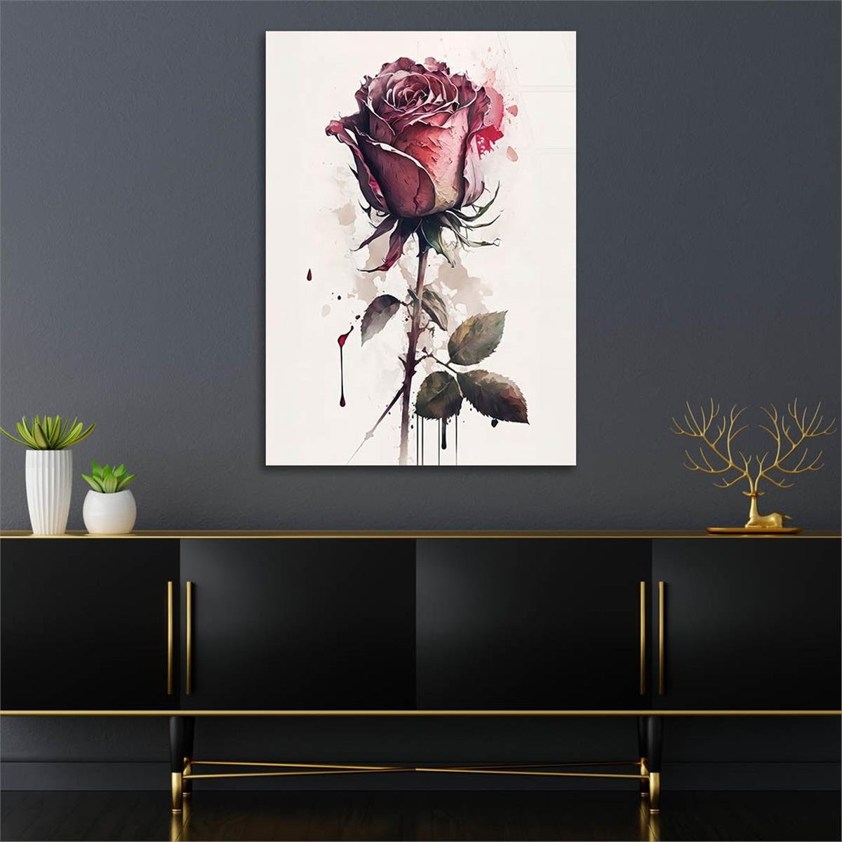 Vertical Tempered Glasss Wall Arts Natured-Themed133